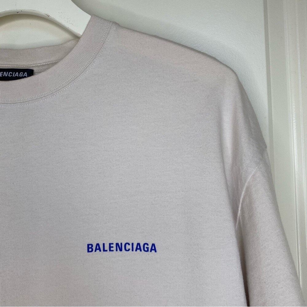 Authentic Balenciaga Back T Shirt Cream Size Medium - Picture 7 of 14